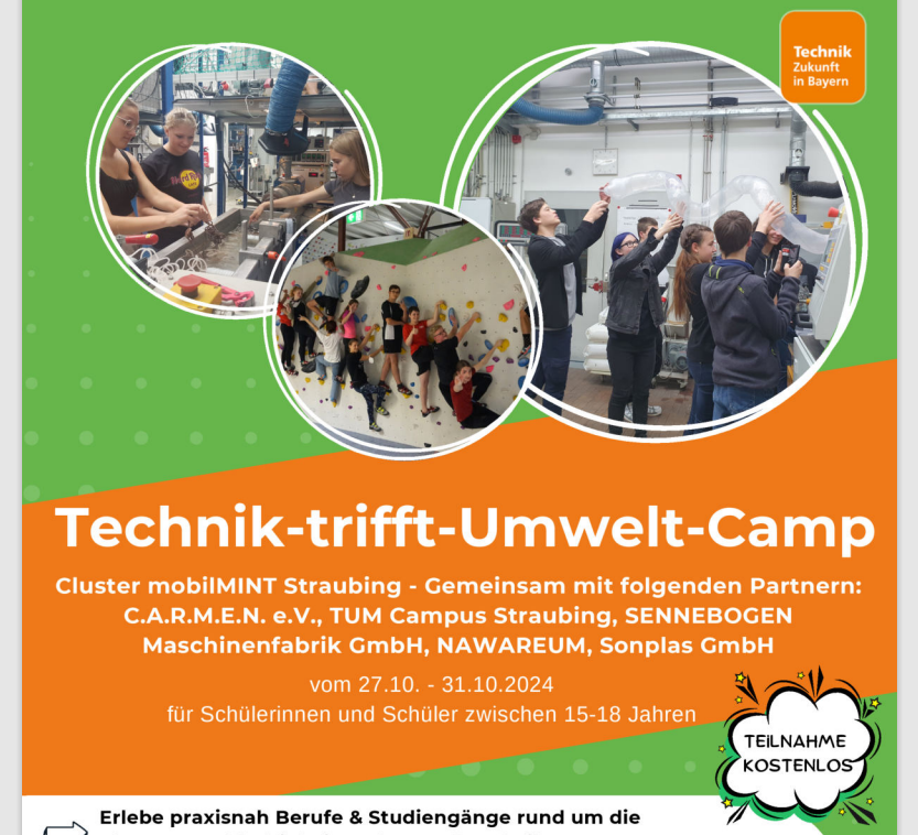 Jugendliche im Technik Camp beim Experimentieren mit Maschinen.
