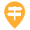 Orangefarbener Pin mit Wegweiser