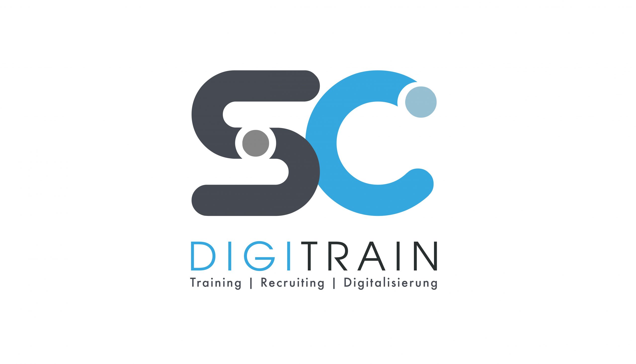 Logo von DIGITRAIN mit stilisierten Buchstaben und Personen.