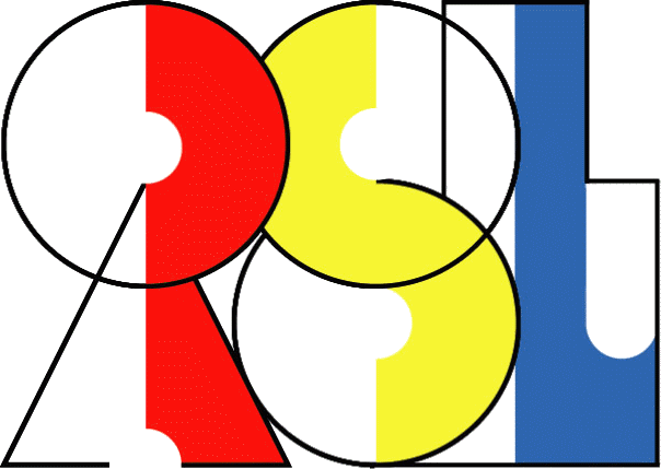 Buchstaben RSL in geometrischen Formen.