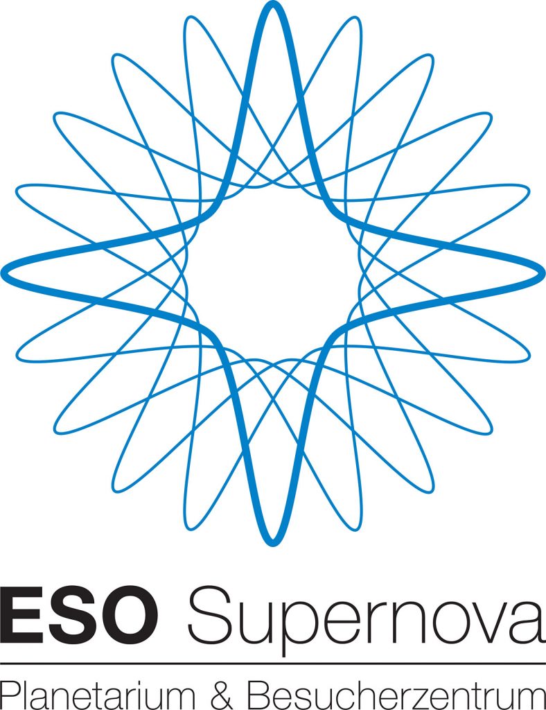 Logo ESO Supernova mit blauem Stern