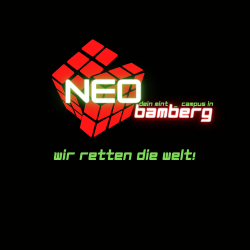 Logo von Neo Bamberg mit leuchtendem Text.