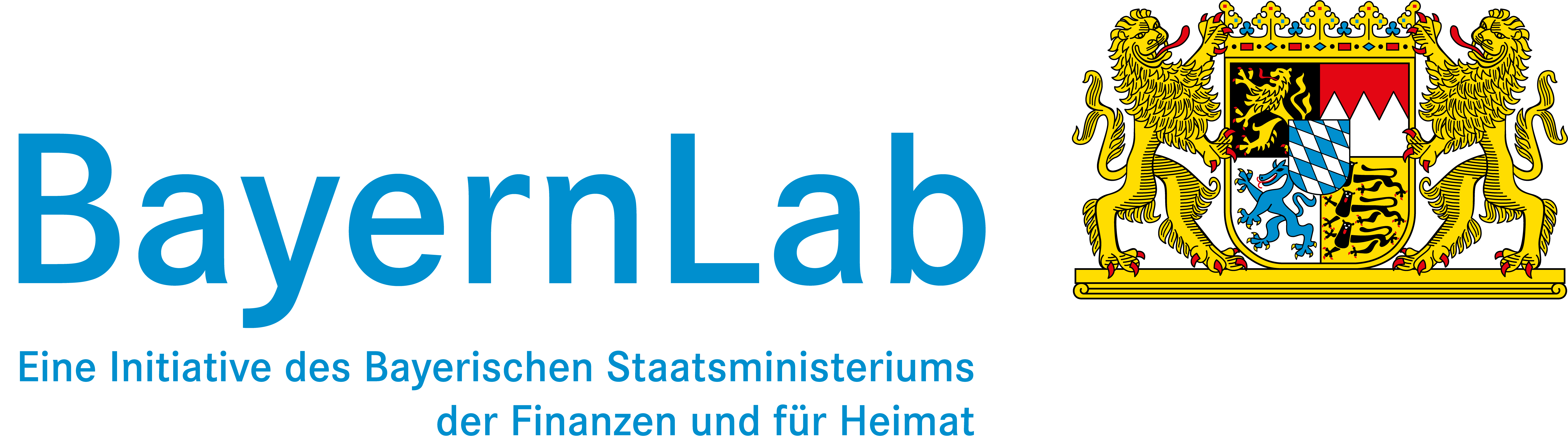 BayernLab Logo mit blauem Text.