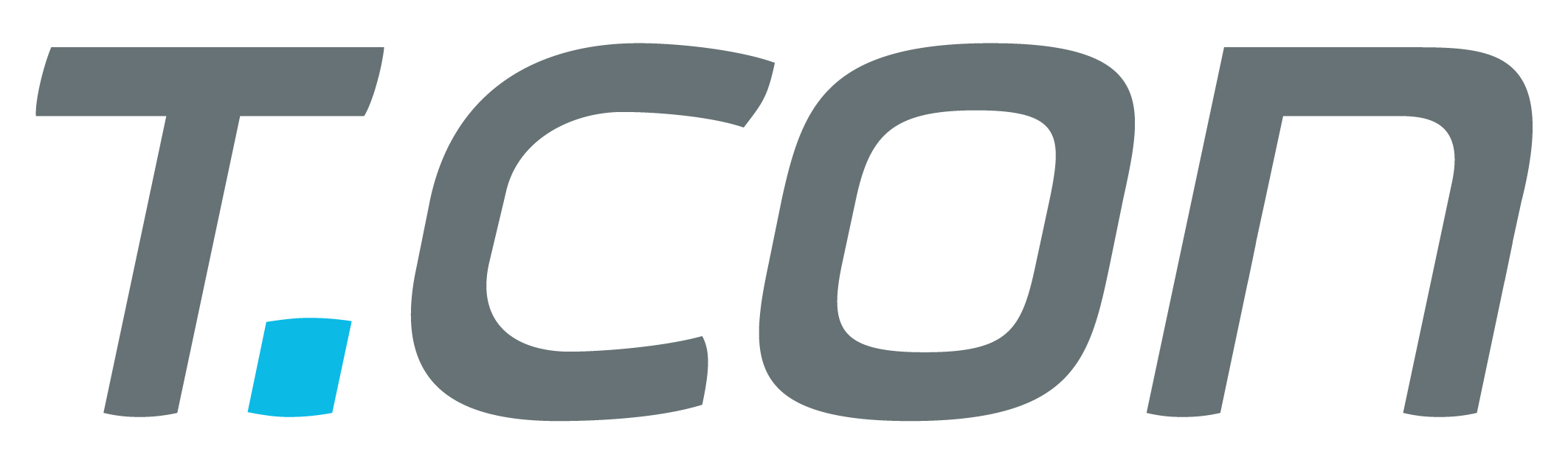 Ein graues minimalistisches Logo T.CON