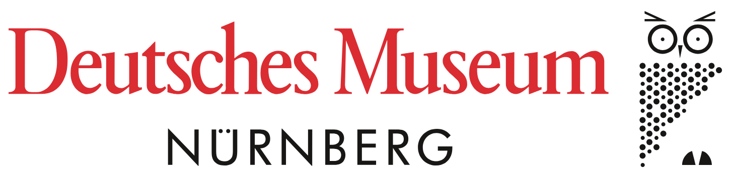 Logo des Deutschen Museum Nürnberg in Rot und Schwarz