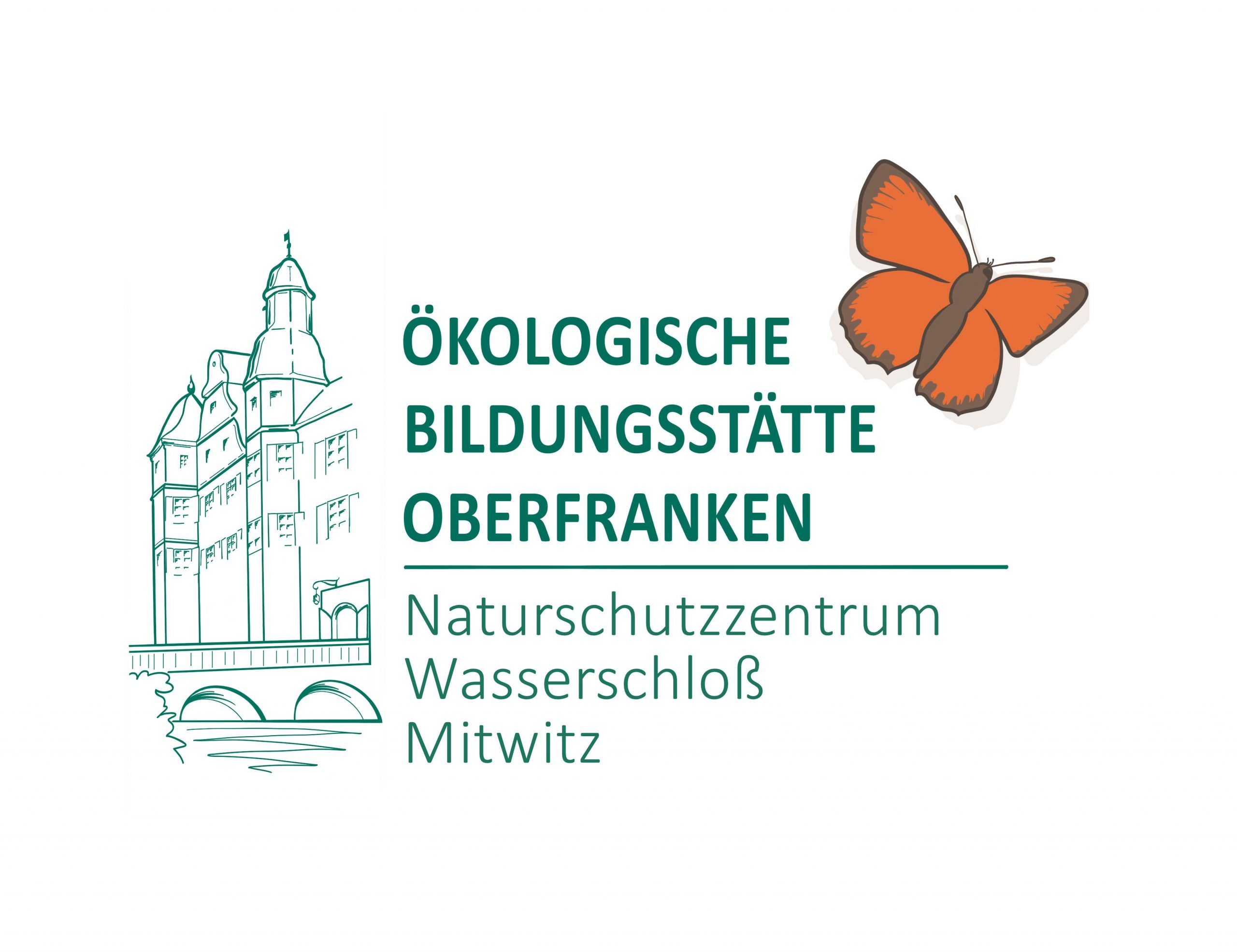 Logo der Bildungsstaette mit Schloss und Schmetterling