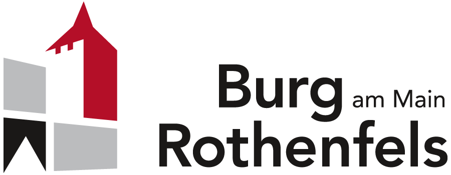Schriftzug Burg Rothenfels auf weißem Hintergrund