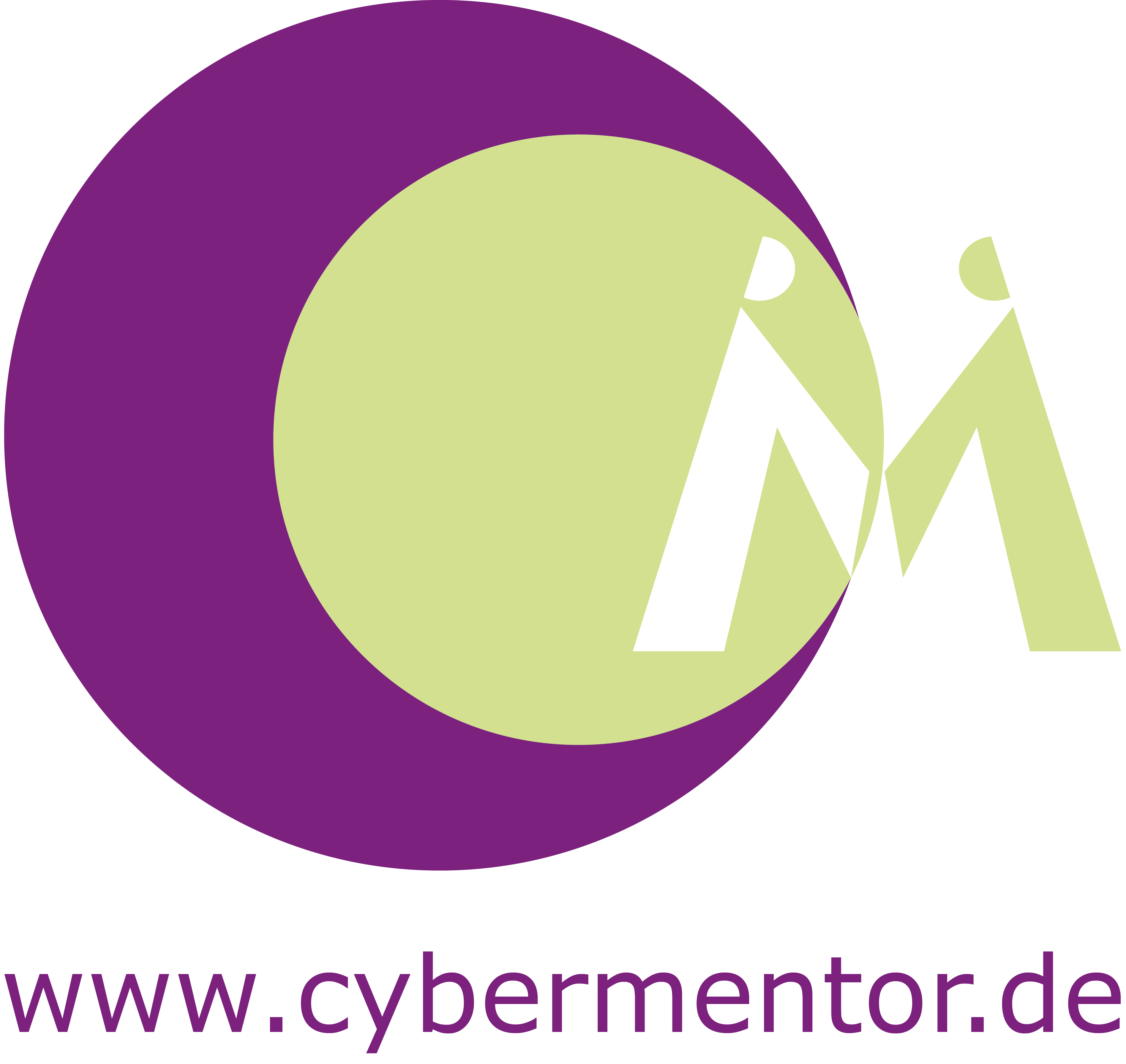 Logo von CyberMentor mit lila und gruenem Kreis.